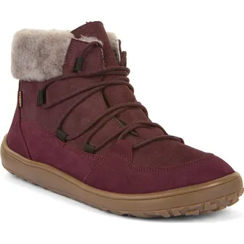 Dámské kozačky Froddo UP – dámské zimní barefoot boty s TEX membránou a ovčím kožíškem - Bordó Velikost: 41
