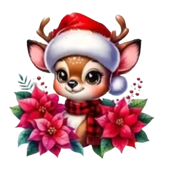 Nášivka Nažehlovací obrázek - vánoční sobík VIII (9,0 x 9,0 cm)