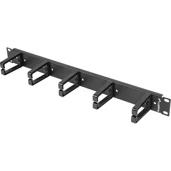 Racková skříň Lanberg | 19" PANEL PRO SPRÁVU KABELŮ S 5 PLASTOVÝMI DRŽÁKY 1U TYP B ČERNÝ