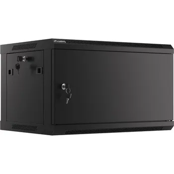 Racková skříň Lanberg | RACKOVÁ SKŘÍŇ 19" PRO MONTÁŽ NA STĚNU 6U/600X450 PRO VLASTNÍ MONTÁŽ S KOVOVÝMI DVEŘMI ČERNÁ (PLOCHÉ BALENÍ)