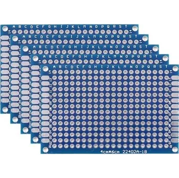 Páječka 5 ks prototypová deska plošných spojů 4 x 6 cm Oboustranné univerzální PCB desky pro pájení DIY elektronické projekty a testování obvodů