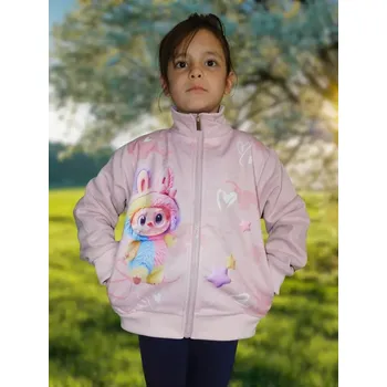 Dívčí mikina Teplá dívčí mikina Kugo PT2525 pudrová