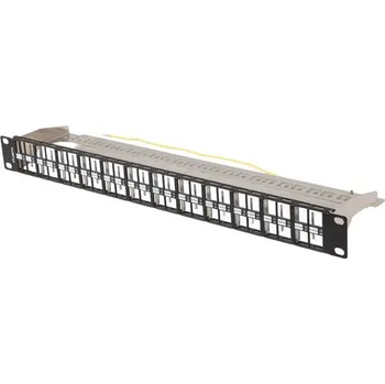 Racková skříň Lanberg | PATCH PANEL PRÁZDNÝ 48 PORTŮ 1U 19" FTP PRO MODULY KEYSTONE ČERNÝ