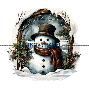 Látkový panel - Sněhulák - ZIM-180 Velikost: 35x35cm, Materiál: Úplet
