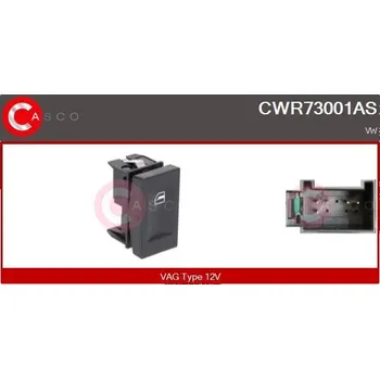 Spínač, zvedací zařízení oken CASCO CWR73001AS