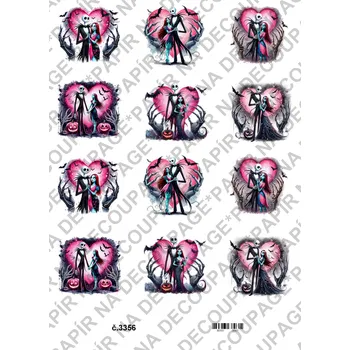 Výtvarný papír Rýžový a soft papír na decoupage - Tim Burton - KB3356 Materiál: Rýžový papír, Rozměr: A4