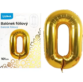 Balónek fóliový Luma č.0, 101cm, zlatý