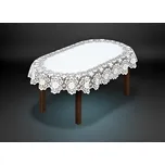 Žakárový ubrus DARIN oválný 150x100 cm bílá MyBestHome