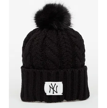 Čepice Čepice New Era Knit Medium Wmns MLB Cable Wide Beanie New York Yankees Black Universal