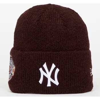 Čepice Čepice New Era Knit Medium MLB Ws Beanie New York Yankees Frosted Burgundy/ White Universal