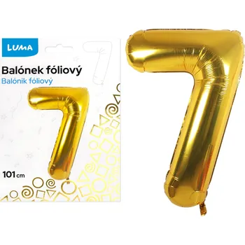 Balónek fóliový Luma č.7, 101cm, zlatý