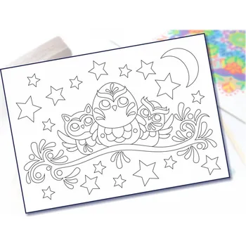 Radost v písku Šablona na pískování sovy v noci Varianta: A5 (148 x 210 mm)