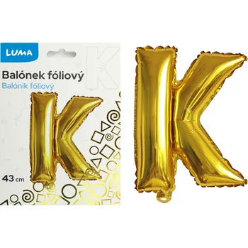 Balónek fóliový Luma "K", zlatý