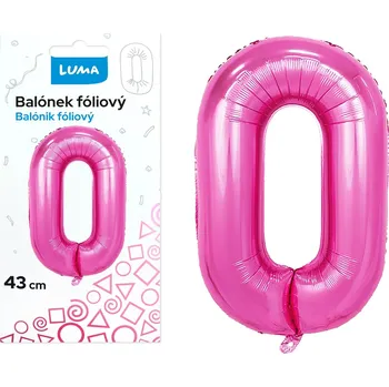 Balónek Balónek fóliový Luma č. 0, 43cm, růžový