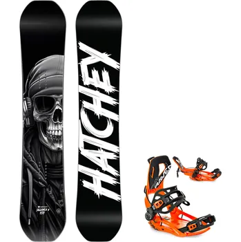 Snowboard Snowboard komplet Hatchey Sillence II + vázání RAVEN Fastec FT360 Orange Velikost: 148 cm, Velikost vázání: M