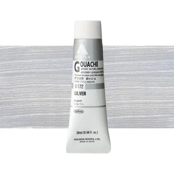 Vodová barva Akryl kvašová barva Holbein - Silver Balení: 20 ml