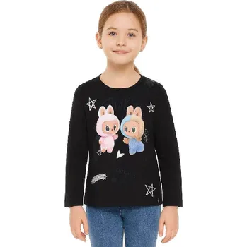 Dívčí tričko KUGO DÍVČÍ TRIČKO S OBRÁZKEM A DLOUHÝM RUKÁVEM 116-146 Barva: Tmavě modrá, Velikost: 122