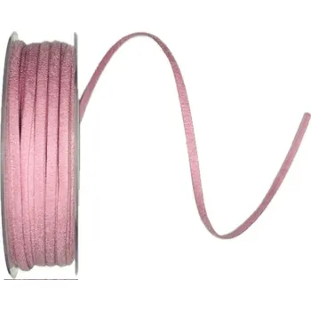 Stuha Pásek z umělé kůže GRAND-PRIX PINK 5mm x 25m (4,-Kč/m) (pásek umělé kůže, semiš, šíře 5mm, oboustranný, růžový)