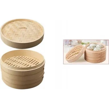 VELKÝ BAMBUSOVÝ PAŘÁK 2 SÍTKA PRO VAŘENÍ V PÁŘE průměr 24 cm SILNÝ