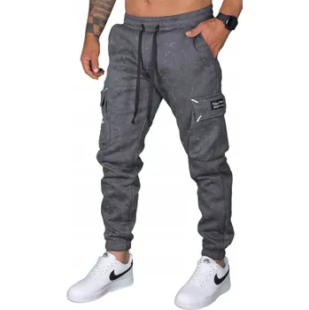 ZATEPLENÉ PÁNSKÉ TEPLÁKY SPODNÍ DÍL KAPSÁČE JOGGERY