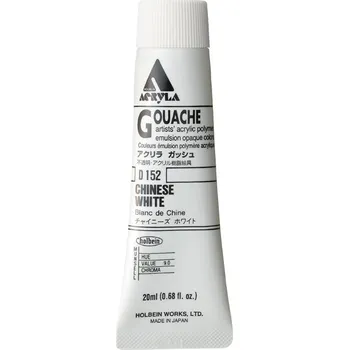 Vodová barva Akryl kvašová barva Holbein - Chinese White Balení: 20 ml