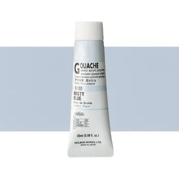 Vodová barva Akryl kvašová barva Holbein - Misty Blue Balení: 20 ml
