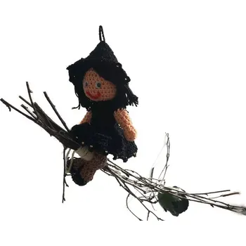 Dubový skřítek Háčkovaná čarodějnice - kouzelná dekorace