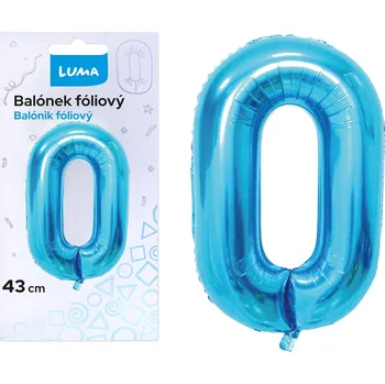 Balónek Balónek fóliový Luma č. 0, 43cm, modrý