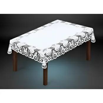 Stolování Žakárový ubrus SANDRA více rozměrů bílá MyBestHome Rozměr: 160x120 cm