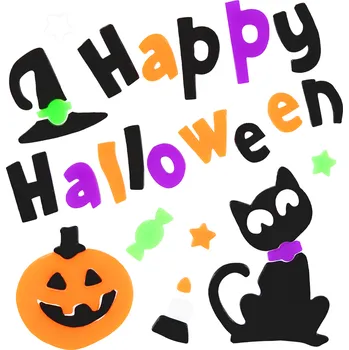 samolepka Gelové samolepky na okno s motivem Veselého Halloweenu 20,5x20cm