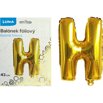 Balónek fóliový Luma "H", zlatý