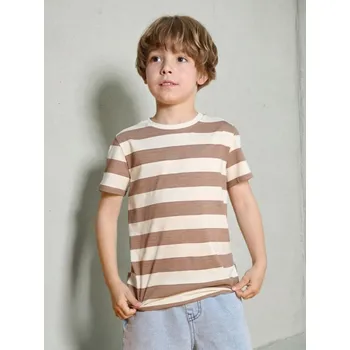 Sinsay - Pruhované tričko - krémová - 800EY-01X - 800EY-01X-134