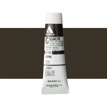 Vodová barva Akryl kvašová barva Holbein - Sepia Balení: 20 ml