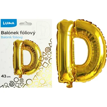 Balónek fóliový Luma "D", zlatý