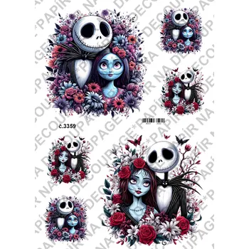 Umělecký papír Rýžový a soft papír na decoupage - Tim Burton - KB3359 Materiál: Soft, Rozměr: A4