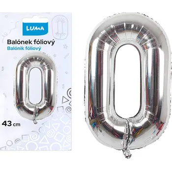 Balónek Balónek fóliový Luma č. 0, 43cm, stříbrný