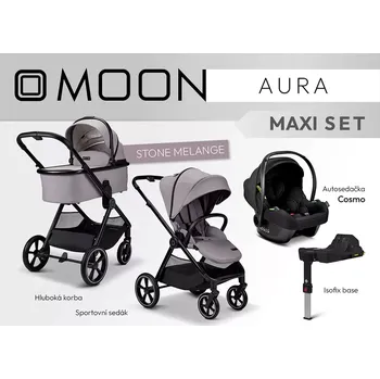 CDATA[Podrobnosti o produktu 64970300903 Výhodná sada AURA MAXI s autosedačkou COSMO Black Avionaut a Isofix. NOVINKA:…
Beneo.cz
![Kočárek Moon AURA - Maxi 2026 Stone Melange
