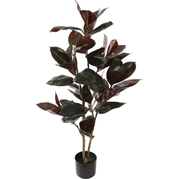 umělá květina Rubber Leaf Burgundy (115cm)-umělá -ý