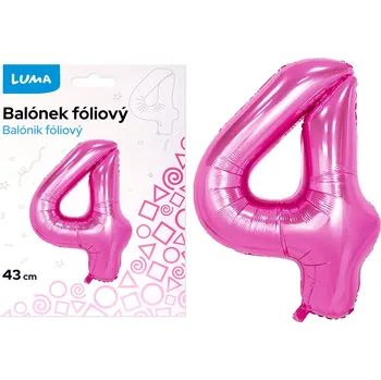 Balónek Balónek fóliový Luma č.4, 43cm, růžový