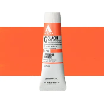 Vodová barva Akryl kvašová barva Holbein - Luminous Orange Balení: 20 ml