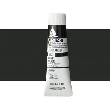 Vodová barva Akryl kvašová barva Holbein - Lamp Black Balení: 20 ml
