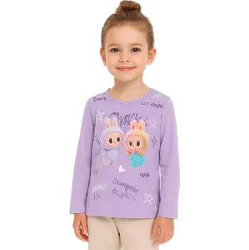KUGO DÍVČÍ TRIČKO S OBRÁZKEM A DLOUHÝM RUKÁVEM 116-146 Barva: Fialková, Velikost: 146
