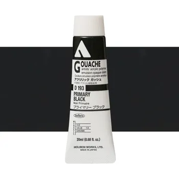 Vodová barva Akryl kvašová barva Holbein - Primary Black Balení: 20 ml