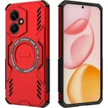 TT-TopTechnology TPU pouzdro Honor 400 5G červené, red, odolné proti nárazům, s držákem a magnetem uprostřed