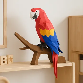 3D puzzle Papoušek – papírová skládačka 3D puzzle PaperTime