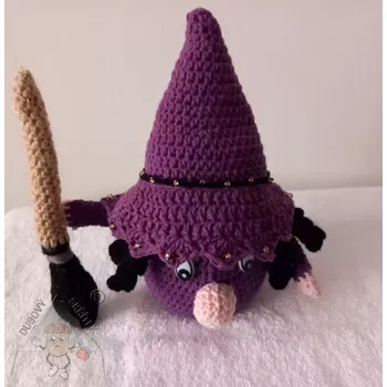 Váza Dubový skřítek Čarodějnice háčkovaná dózička - kouzelná schovka na vaše tajemství