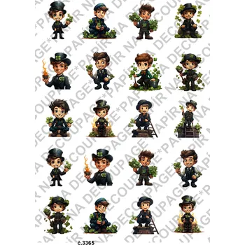 Umělecký papír Rýžový a soft papír na decoupage - Kominíček pro štěstí - KB3365 Materiál: Soft, Rozměr: A4