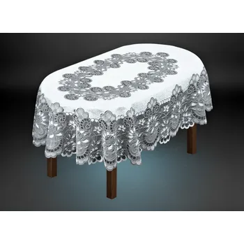 ubrus Žakárový ubrus GREY oválný více rozměrů šedá MyBestHome Rozměr: 150x100 cm
