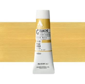 Vodová barva Akryl kvašová barva Holbein - Pale Gold Balení: 20 ml