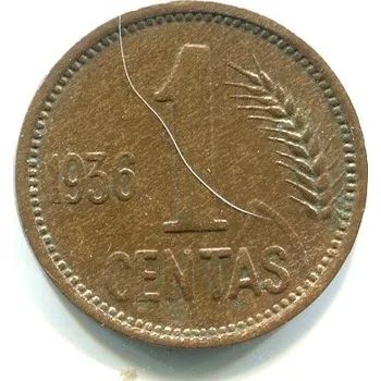 LITVA. 1 centas 1936. KM-79